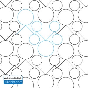 WALK AROUND in CIRCLES - Digital Pattern for Edge to Edge Longarm Quilting, Pantograph Handiquilter Gammill Statler Bernina Modern Easy