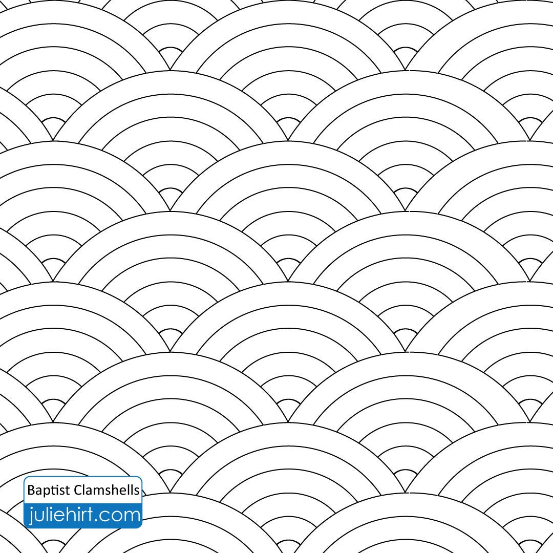 BAPTIST CLAMSHELLS - Longarm Quilting Digital Pattern for Edge to Edge and Pantograph Handiquilter Gammill Statler Stitcher Bernina