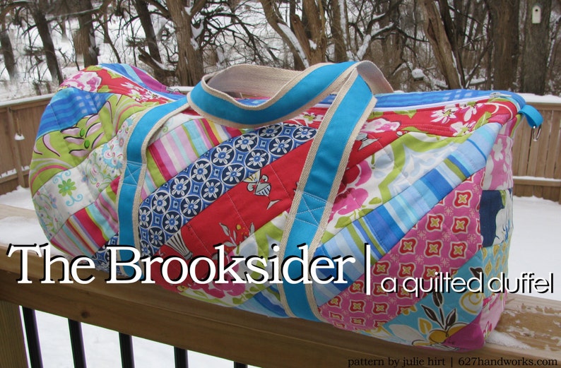 The Brooksider: A Quilted Duffel Bag Instant Digital Download duffle pattern carry all weekender overnight sleepover image 2