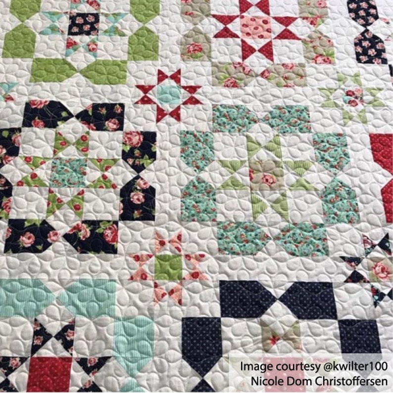 CARTWHEELS-Padrão digital acolchoado de braço longo, pantógrafo handiquilter Bernina Gammill Statler Stitcher braço longo borda a borda imagem 3