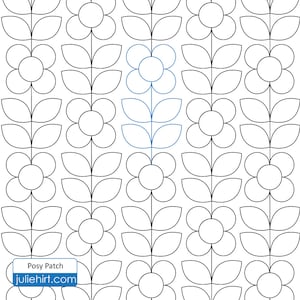 POSY PATCH - Longarm Quilting Digital Pattern for Edge to Edge Pantograph Handiquilter Bernina Statler Stitcher Long Arm
