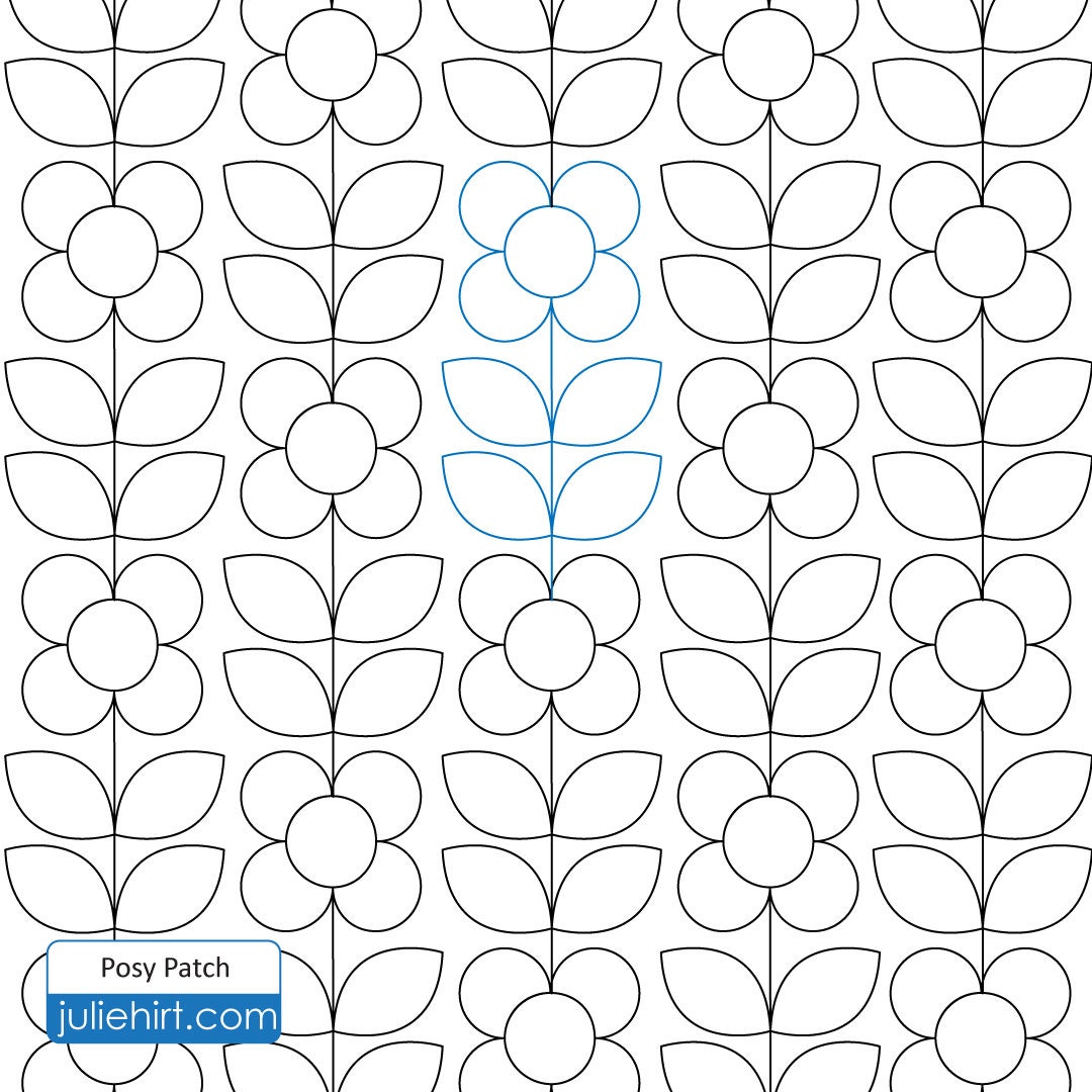POSY PATCH - Longarm Quilting Digital Pattern for Edge to Edge Pantograph Handiquilter Bernina Statler Stitcher Long Arm
