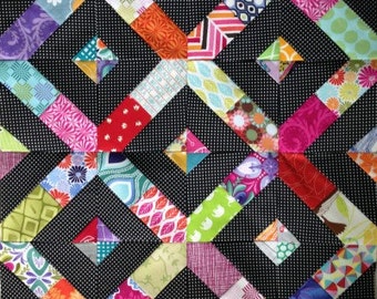 Scrap Medley 3" 4" 5" 6" Paper Piecing Pattern for Sewing or Quilt Blocks PDF Instant Télécharger