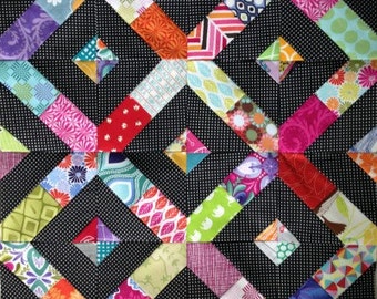 Scrap Medley 3" 4" 5" 6" Paper Piecing Pattern for Sewing or Quilt Blocks PDF Instant Download