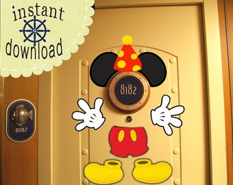 Birthday Mickey Mouse Disney Cruise Door Magnet Design - DOWNLOAD NOW Use as Disney Cruise Door Decorations and Clip Art