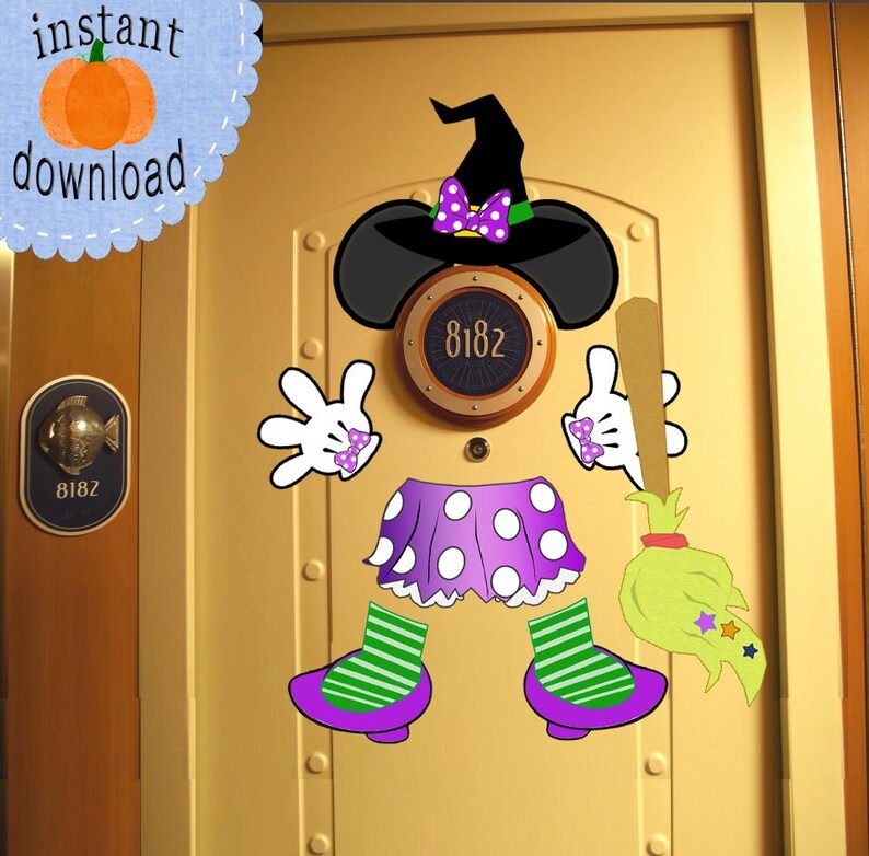 Witch Minnie Mouse Halloween Disney Cruise Door Magnet Etsy