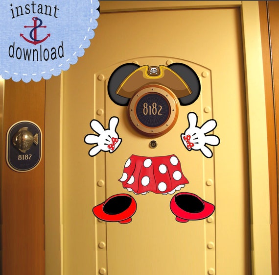 Pirate Minnie Mouse Disney Cruise Door Magnet Download Use Etsy