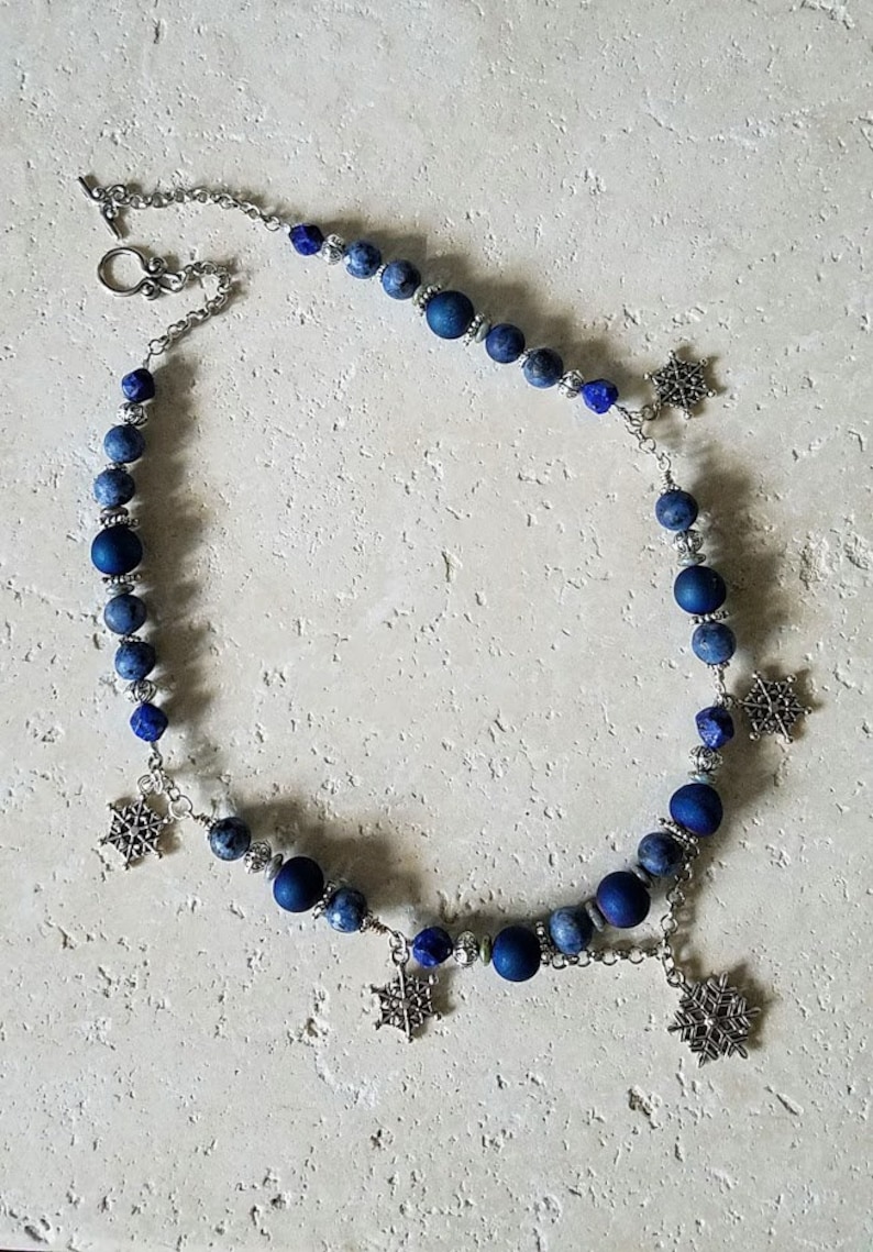 Sesame Jasper Necklace Snowflake Necklace