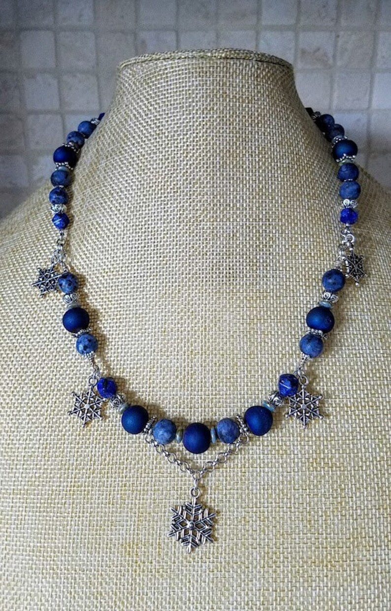Sesame Jasper Necklace Snowflake Necklace