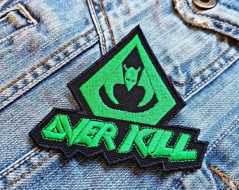 Overkill Thrash Metal Band Green 382722 Embroidered Patch Badge Applique Iron on