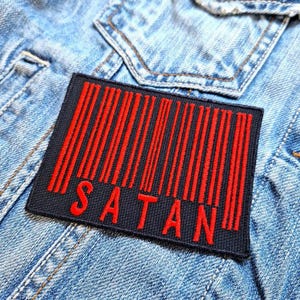 Satan geborduurd occult satanisch Lucifer demon nummer van het beest 666 duivel zwart metaal 534895 geborduurde patch badge appliqué opstrijkbaar