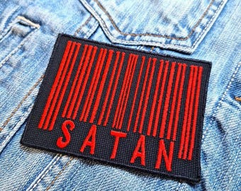 Satan geborduurd occult satanisch Lucifer demon nummer van het beest 666 duivel zwart metaal 534895 geborduurde patch badge appliqué opstrijkbaar