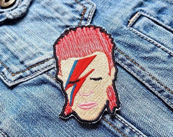 David Bowie Flash 381935 Embroidered Patch Badge Applique Iron on