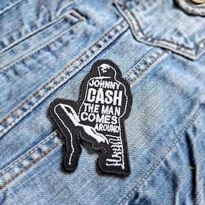 Johnny Cash The Man Comes Around 382298 Embroidered Patch Badge Applique Iron on