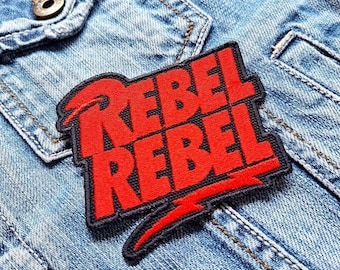 Rebbel Black David Bowie Aufnäher Aufnäher zum Aufbügeln
