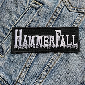 Hammerfall Silver Power Metal Band 382211 Broderad Tygmärke Applikation Stryk-på
