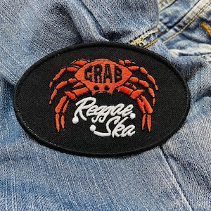 Crab Reggae Embroidered Patch Badge Applique Iron on