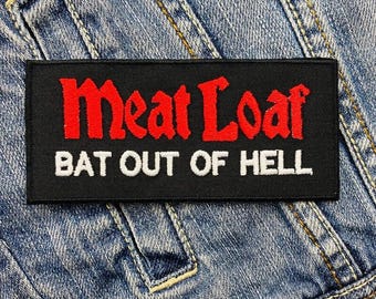 Parche bordado con diseño de murciélago del infierno Meat Loaf 382471, aplique para planchar