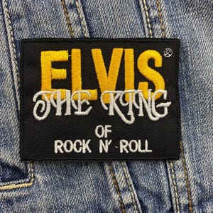 Patch Ricamata Elvis Presley - 77x53mm, Da Cucire O Ferro