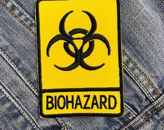 Biohazard Orange Gestickter Aufnäher Badge Applikation Aufbügler