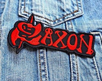 Saxon Heavy Metal Band Red 382949 Embroidered Patch Badge Applique Iron on