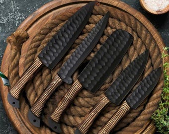 Hand Forged Damascus Steel Chef Knife Set, Luxury Kitchen Knives
