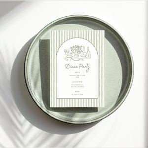 Elegant Dinner Party Invitation & Menu Template – Editable in Canva – Instant Download