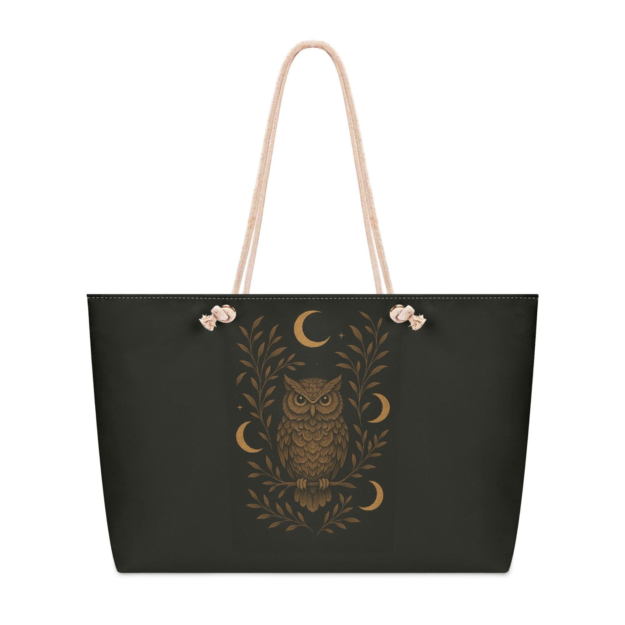 Owl Design Polyester Weekender Bag Travel Tote Bag for Her