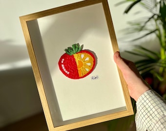 Mosaic Wall Art in a frame with a picture of a Tomato