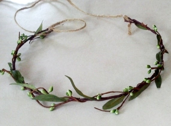 Green Flower Crown Simple Headdress Minimalist Greek Goddess  display picture 2