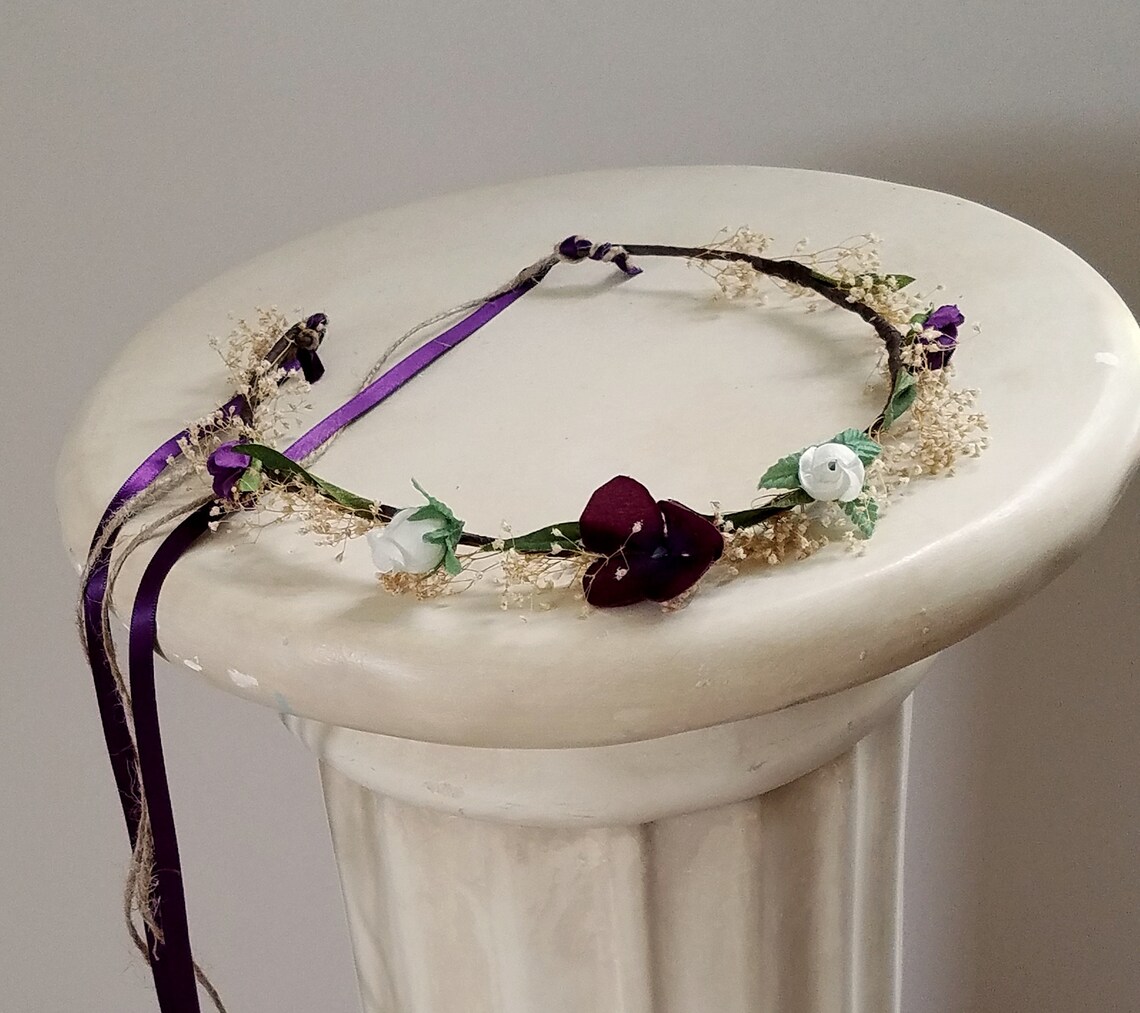 Little Girl Dried Floral Halo Fall Headband Half Flower Crown Etsy