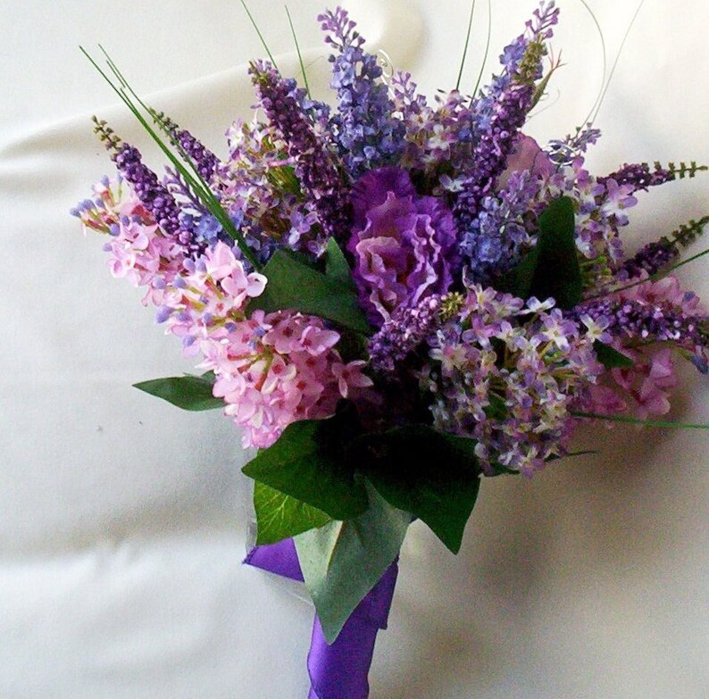 Faux Lilac Wedding flowers spring bridal bouquet original by Etsy