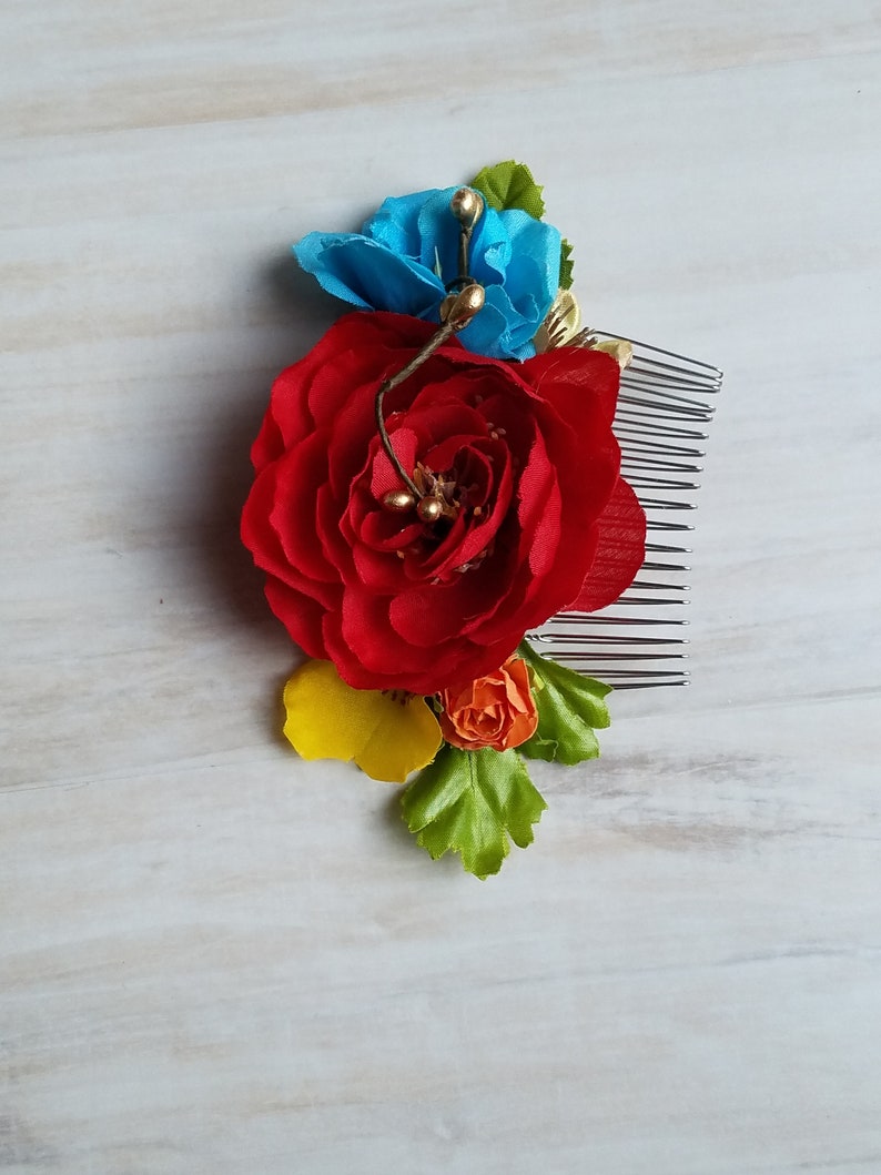 Red hair comb wedding accessories elope bridal shower Etsy
