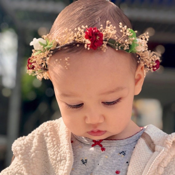 Muscular Colgar reinado Diadema floral Bebé flor corona primer cumpleaños halo madre - Etsy México