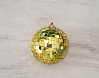 Gold Disco Ball cake topper 4 inch silver mirror ball 60th birthday party decoration dancer event Wedding Accessories New Years Evedecor