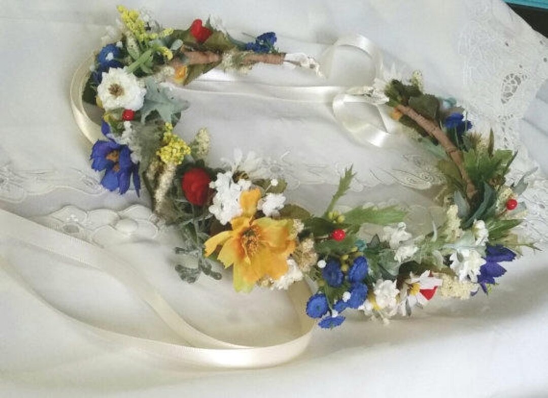 IBaste Braut Blumenkranz Stirnband – Blumen-Garland Aus Stoff, Elastisch, Für Hochzeit, Festival, Foto-Shooting