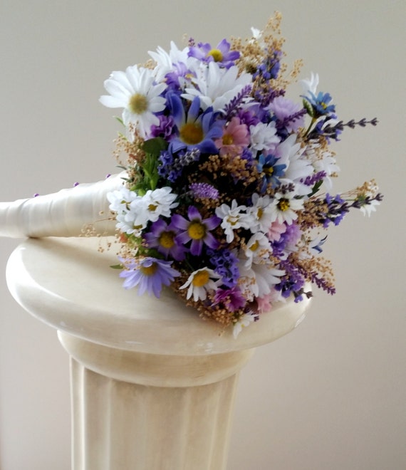 Séché De Fleurs Mariée Bouquet Set De 5 Soie Mariage Fleur Paquet Floral Couronne Couronne Mauve Lavande Demoiselle Dhonneur Accessoires De Cheveux