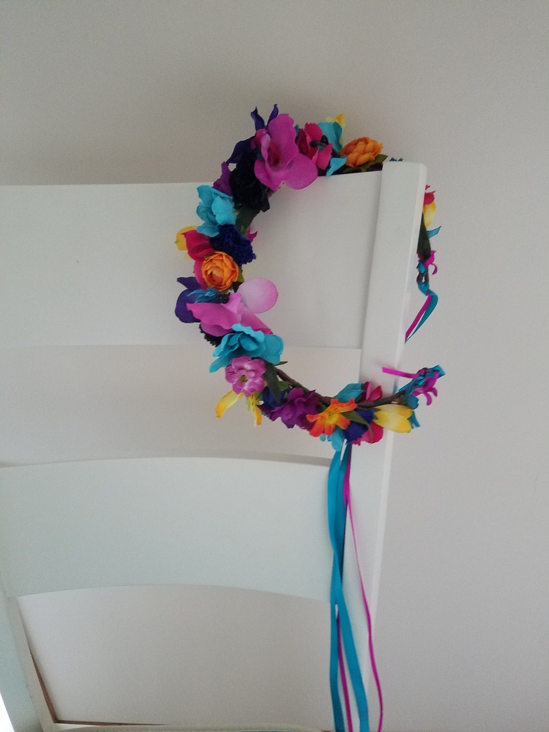 Flower Crown Quinceanera Headpiece Fiesta Bridal Mexican Etsy