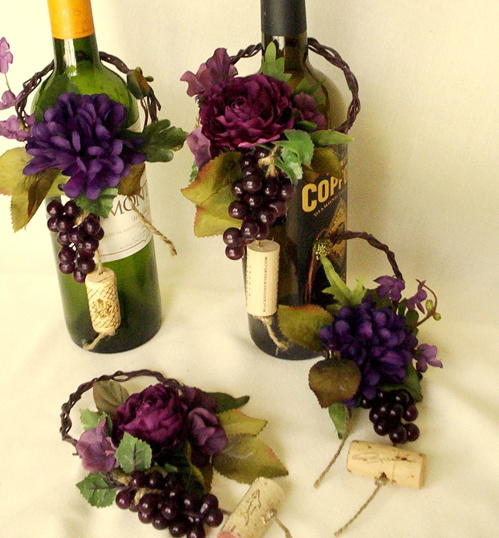 Adornos para botellas de vino, centros de mesa florales para bodas,  decoración otoñal para baby shower, recuerdos de viñedo, accesorios para  fiestas y eventos. - Etsy México, image size:1001x1080