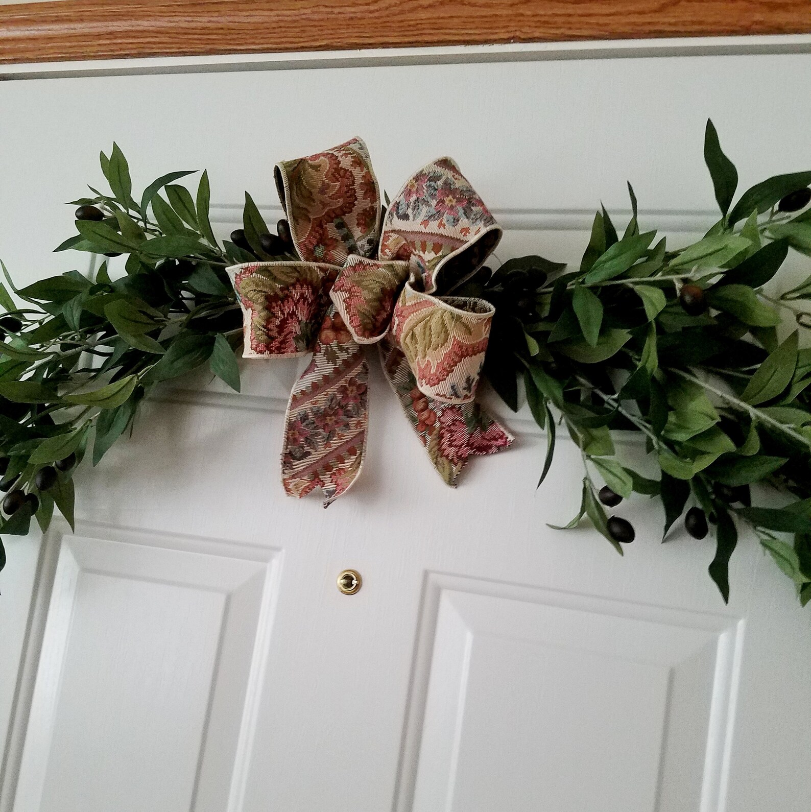 Over the Door Swag foliage wall hanging Tuscan home decor silk Etsy