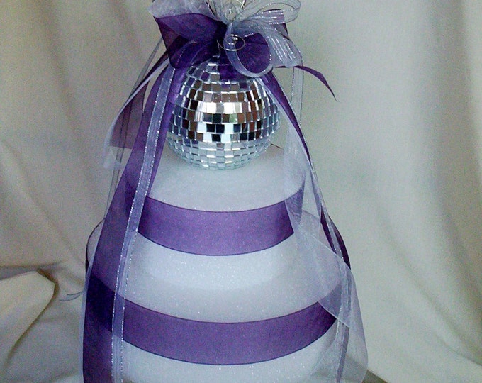 Mirror Ball Cake Topper New Years Eve Weddings Decor Wedding Etsy