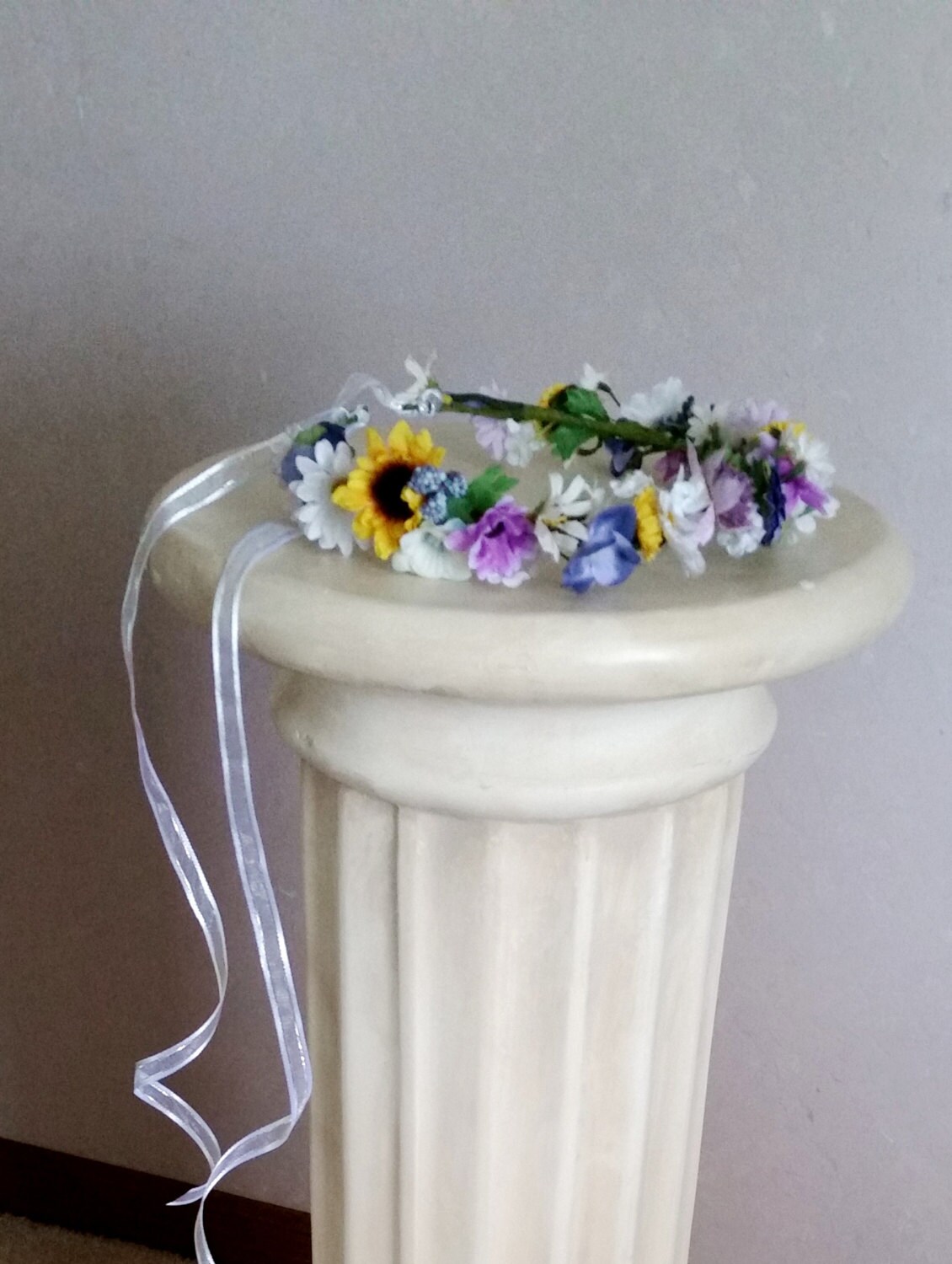 Cornflower blue hair wreath Set of 2 Bridal flower crown set Etsy