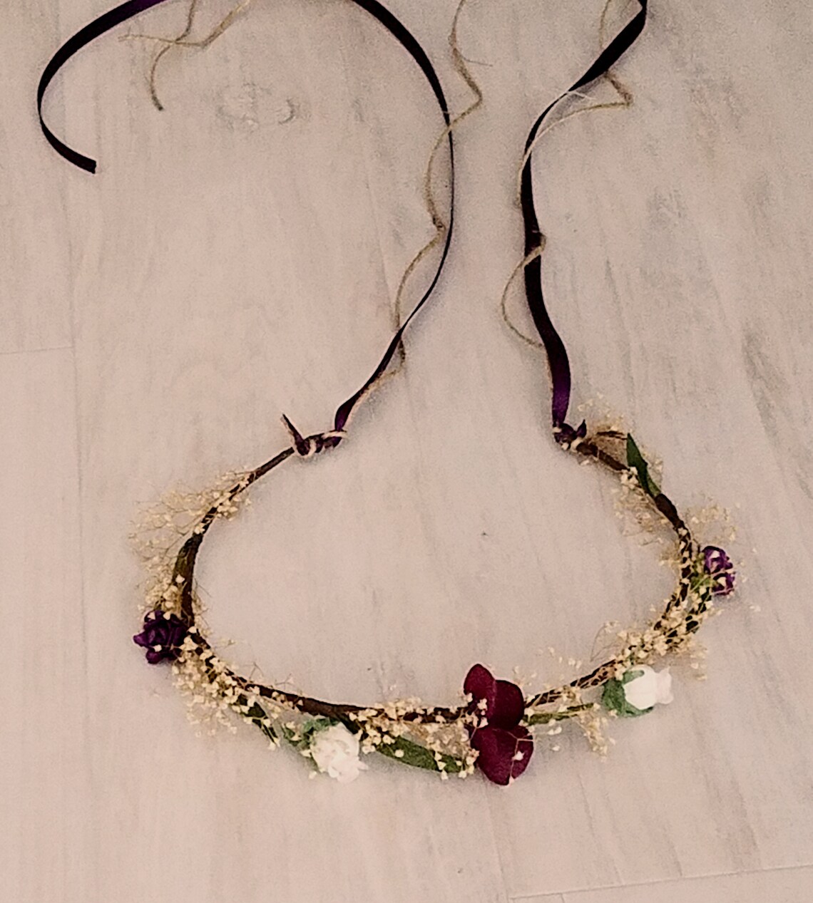 Little Girl Dried Floral Halo Fall Headband Half Flower Crown Etsy