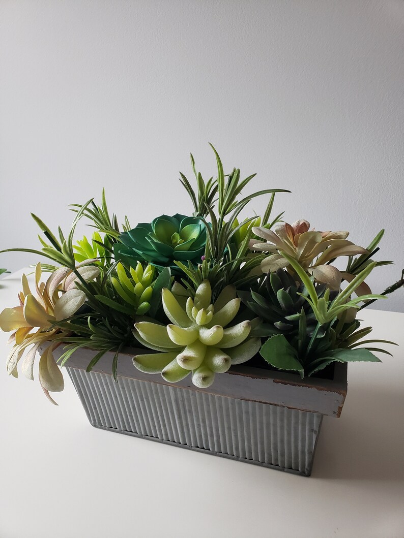 Artificial Floral Arrangement Home Decor Succulent Centerpiece Etsy