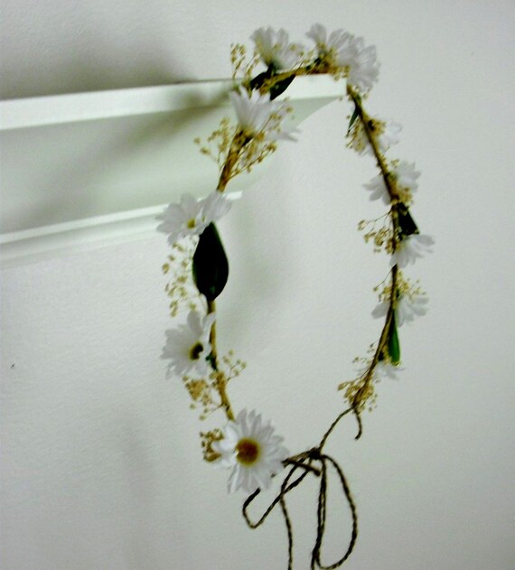 Hippie Bridal Wedding Hair Wreath Accessories Daisy Halo Dried Etsy