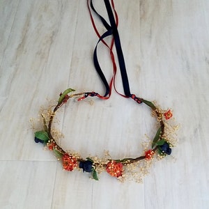 burnt orange headpiece