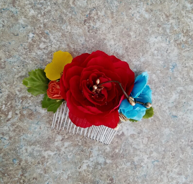 Red hair comb wedding accessories elope bridal shower Etsy