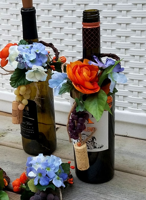 wine bottle centerpieces for baby shower