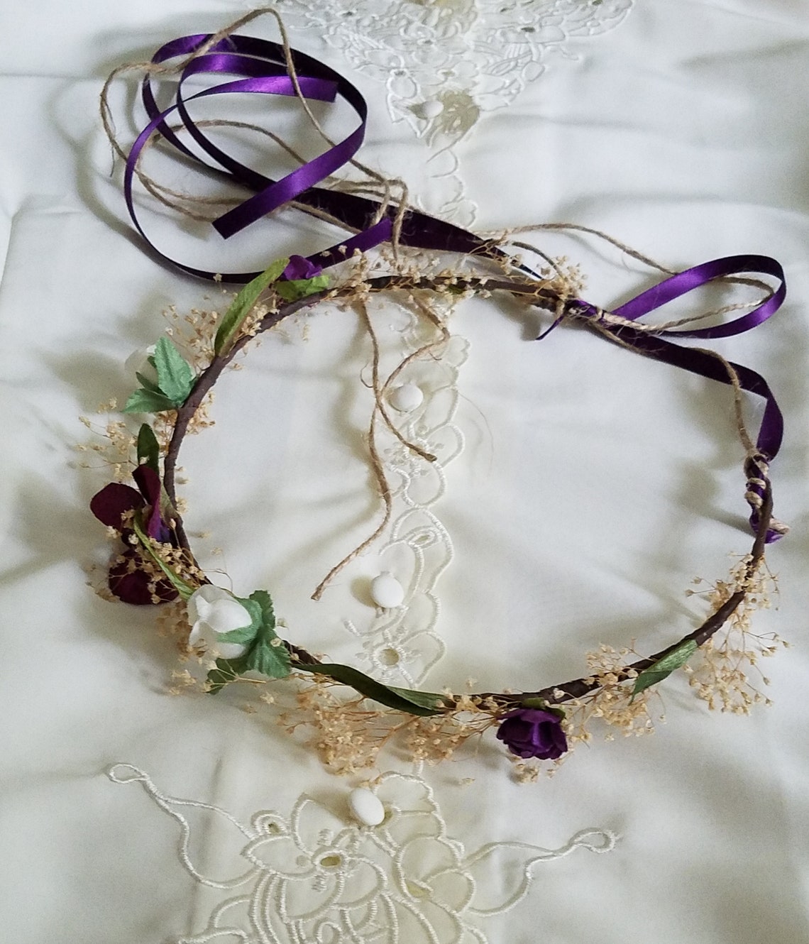 Little Girl Dried Floral Halo Fall Headband Half Flower Crown Etsy