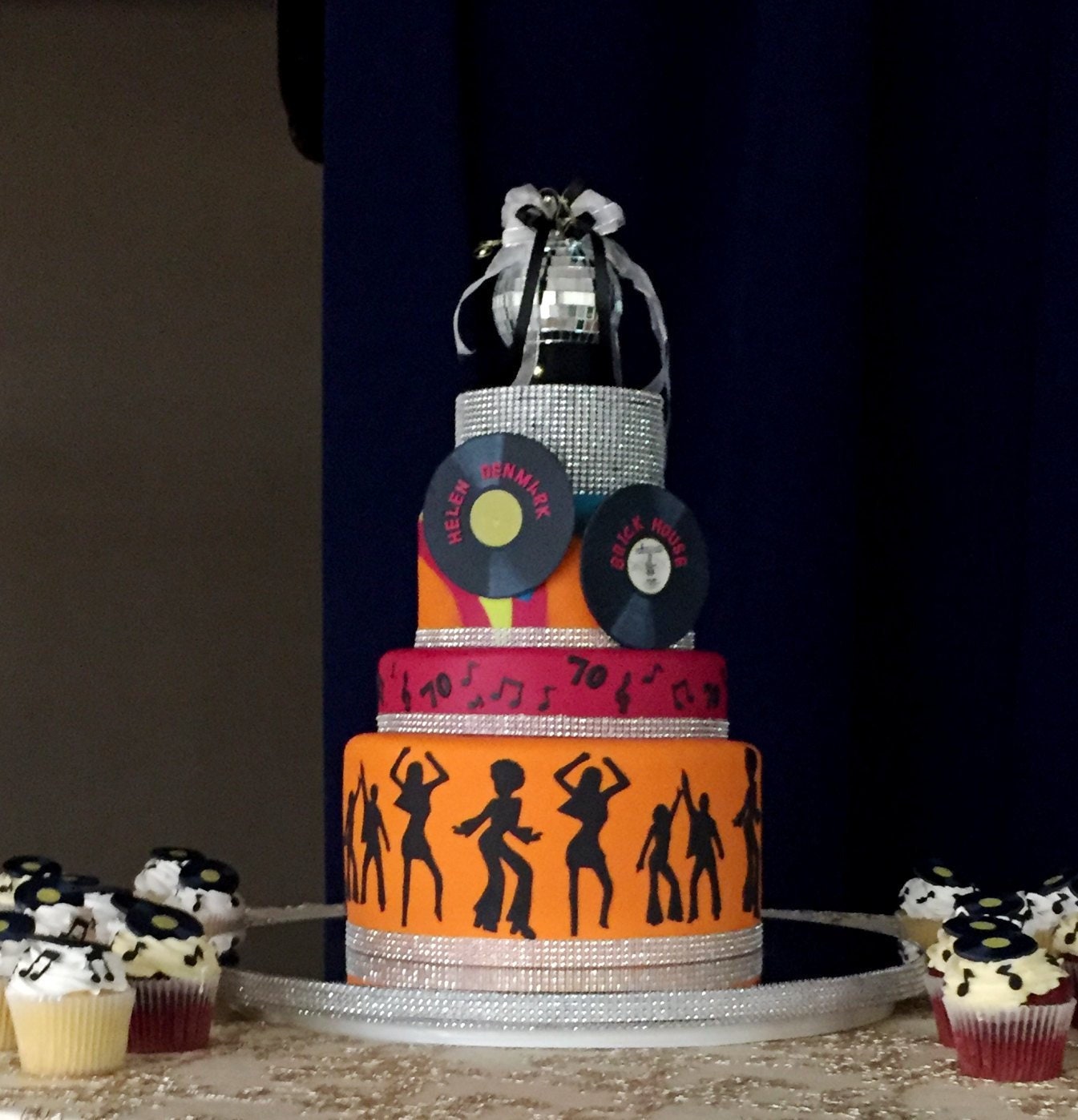 70s Birthday Cake Topper Disco Ball Silver Mirror 60s Party Etsy UK